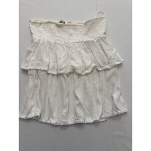 Sim & Sam Romper Womens Medium White Off Shoulder Ruffle Elastic Waist Summer